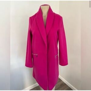 Joie Pink Fuschia Open Front Oversized Trench Coat Size XS Will Fit Up To Size M